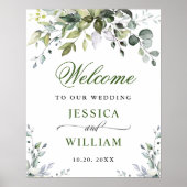 Eukalyptus Greenerity Wedding Welcome Poster (Vorne)