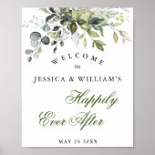 Eukalyptus Greenerity Wedding Welcome Poster (Vorne)