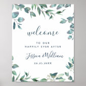 Eukalyptus Greenerity Wedding Welcome Poster (Vorne)