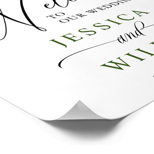 Eukalyptus Greenerity Wedding Welcome Poster (Ecke)