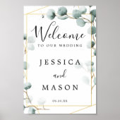 Eukalyptus Greenerity Wedding Welcome Sign Poster (Vorne)