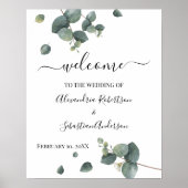 Eukalyptus Greenerity Wedding Welcome Sign Poster (Vorne)