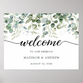 Eukalyptus Greenerity Wedding Welcome Sign Poster