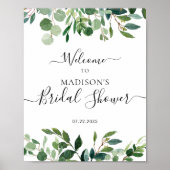 Eukalyptus Greenerity Welcome Brautparty Sign Poster (Vorne)