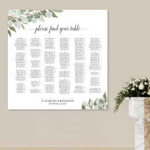 Eukalyptus Greenertical Seating Chart Poster