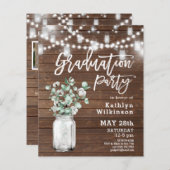 Eukalyptus Greenery 3 Foto Grad Einladung (Vorne/Hinten)