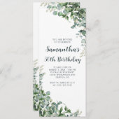 Eukalyptus Greenery 50. Geburtstag Einladung (Vorne/Hinten)