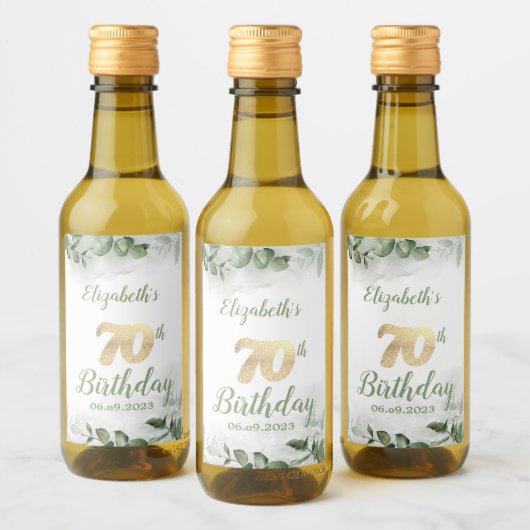 Eukalyptus Greenery 70. Weinetikett (Flaschen)