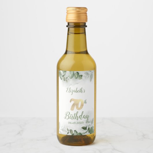 Eukalyptus Greenery 70. Weinetikett (Vorderseite)