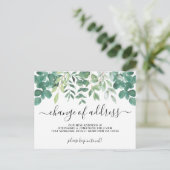 Eukalyptus Greenery Adressänderung Ankündigungspostkarte (Stehend Vorderseite)