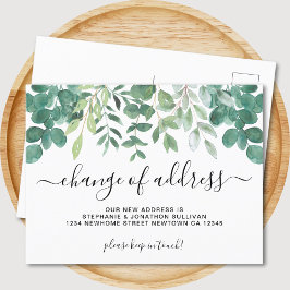 Eukalyptus Greenery Adressänderung Ankündigungspostkarte