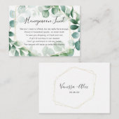 Eukalyptus Greenery and Gold Frame Honeymoon Fund Begleitkarte (Vorne/Hinten)