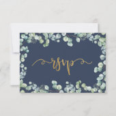 Eukalyptus Greenery and Gold Wedding RSVP Card (Vorderseite)