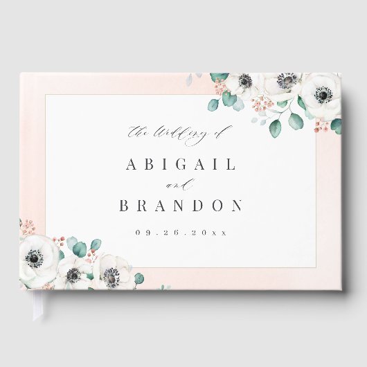 Eukalyptus Greenery Anemone Rustikale Hochzeit Gästebuch (Vorderseite)