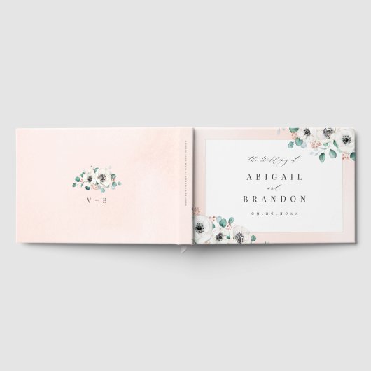 Eukalyptus Greenery Anemone Rustikale Hochzeit Gästebuch (Voll)