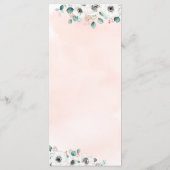 Eukalyptus Greenery Anemone Rustikale Hochzeit Menükarte (Rückseite)