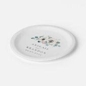 Eukalyptus Greenery Anemone Rustikale Hochzeit Pappteller (Schrägansicht)