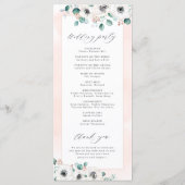 Eukalyptus Greenery Anemone Rustikale Hochzeit Programm (Rückseite)