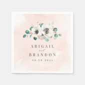 Eukalyptus Greenery Anemone Rustikale Hochzeit Serviette (Vorderseite)