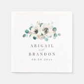 Eukalyptus Greenery Anemone Rustikale Hochzeit Serviette (Vorderseite)