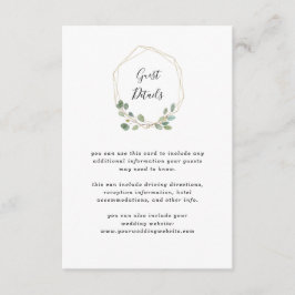 Eukalyptus Greenery | Angaben zur geometrischen Ho Begleitkarte