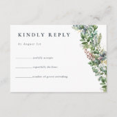 Eukalyptus Greenery | Antwort auf Hochzeiten Begleitkarte (Vorderseite)