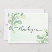 Eukalyptus Greenery Aquarellfarben Hintergrund Dankeskarte (Vorderseite)
