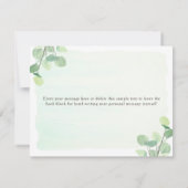 Eukalyptus Greenery Aquarellfarben Hintergrund Dankeskarte (Rückseite)