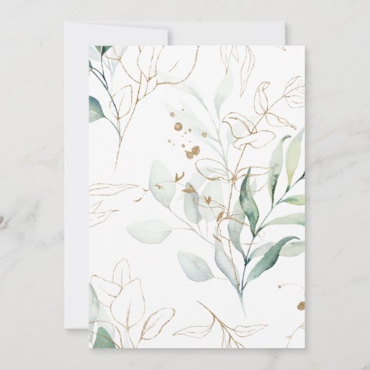 Eukalyptus Greenery Baby Dusche Einladung (Rückseite)