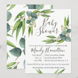 Eukalyptus Greenery Baby Dusche Einladung