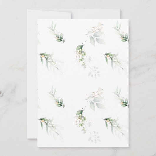 Eukalyptus Greenery Baby Dusche Einladung (Rückseite)