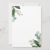 Eukalyptus Greenery Baby Dusche Einladung (Rückseite)