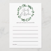 Eukalyptus Greenery Baby Shower Advice Hinweiskarte (Vorderseite)