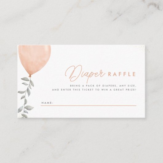 Eukalyptus Greenery Balloon Diaper Raffle Begleitkarte (Vorderseite)