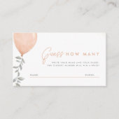 Eukalyptus Greenery Balloon schätzt wie viele Begleitkarte (Vorderseite)