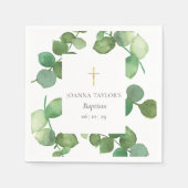 Eukalyptus Greenery Baptisse Christening Serviette (Vorderseite)