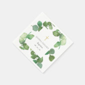 Eukalyptus Greenery Baptisse Christening Serviette (Ecke)