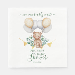 Eukalyptus Greenery Bearly Wait Baby Shower Paper Serviette