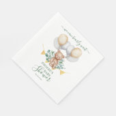 Eukalyptus Greenery Bearly Wait Baby Shower Paper Serviette (Ecke)