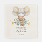 Eukalyptus Greenery Bearly Wait Bear Baby Shower Serviette (Vorderseite)