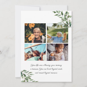 Eukalyptus Greenery   Beerdigungsdenkprogramm Einladung