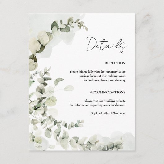 Eukalyptus Greenery Begleitkarte (Vorderseite)