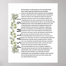 Eukalyptus Greenery Bible Art Psalm 91 Poster