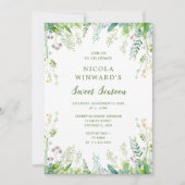 Eukalyptus Greenery Blätter 16 . Geburtstag Einladung (Vorderseite)