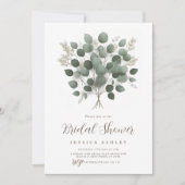 Eukalyptus Greenery Blätter Brautparty Einladung (Vorderseite)
