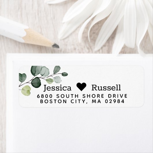 Eukalyptus Greenery Blätter Rücksendeadresse (Insitu)