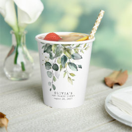 Eukalyptus Greenery Blätter Watercolor Pappbecher