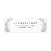 Eukalyptus Greenery Blätter Wedding Rücksendeadres (Vorne)