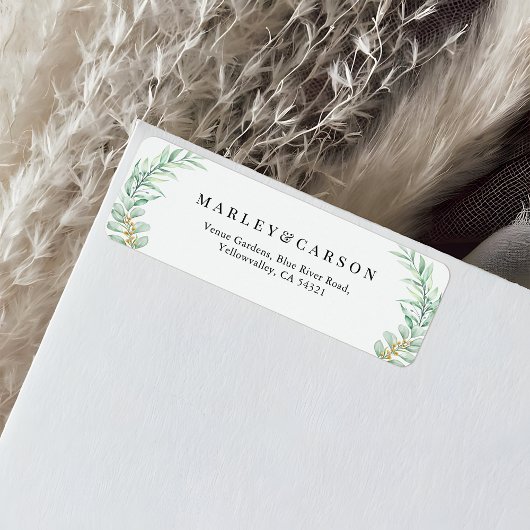 Eukalyptus Greenery Blätter Wedding Rücksendeadres