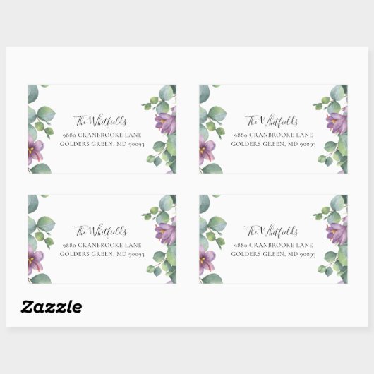 Eukalyptus Greenery Bloom Rücksendeadresse Rechteckiger Aufkleber (Blatt)